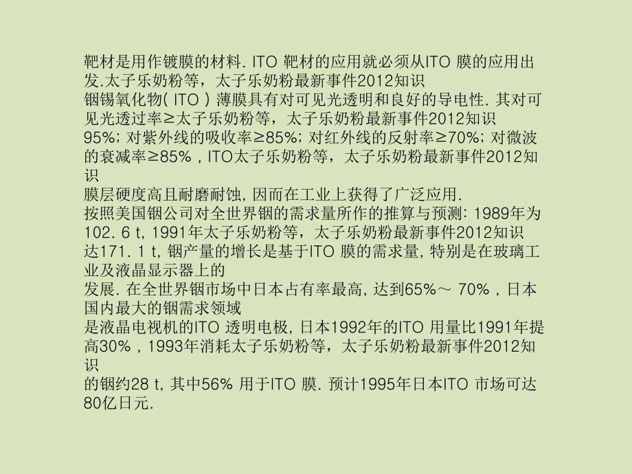 太子乐奶粉等最新事件(ITO)靶材的应用和制备技术_第2页