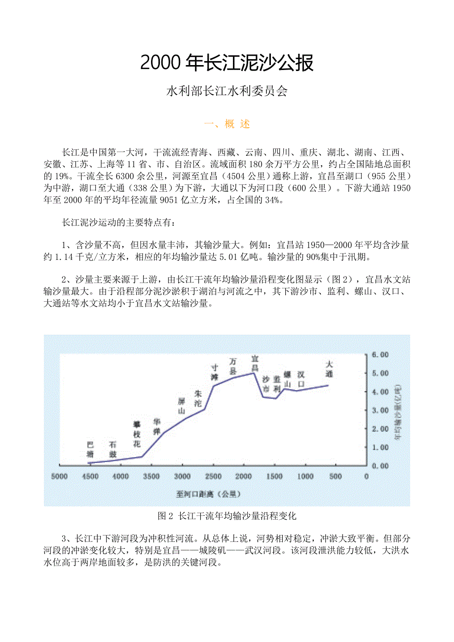 长江泥沙公报 _第1页