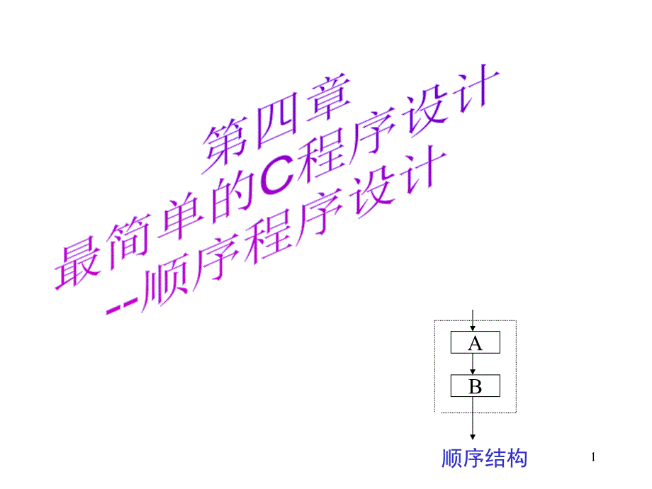 《c语言程序设计》第4章 顺序程序设计_第1页