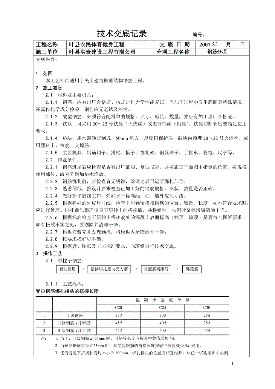 技术交底记录(冯))_第1页