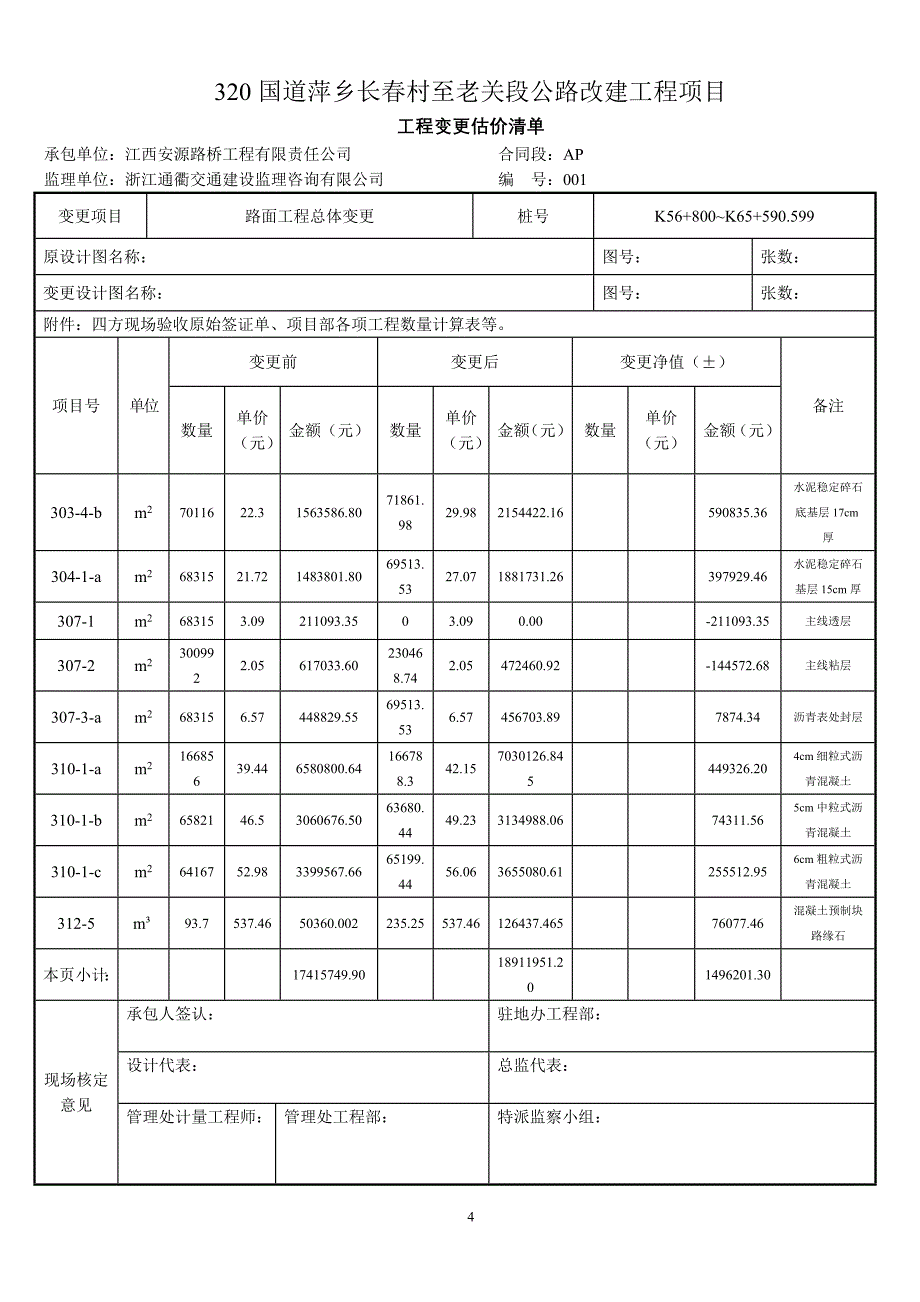 路面工程总体变更申请_第4页