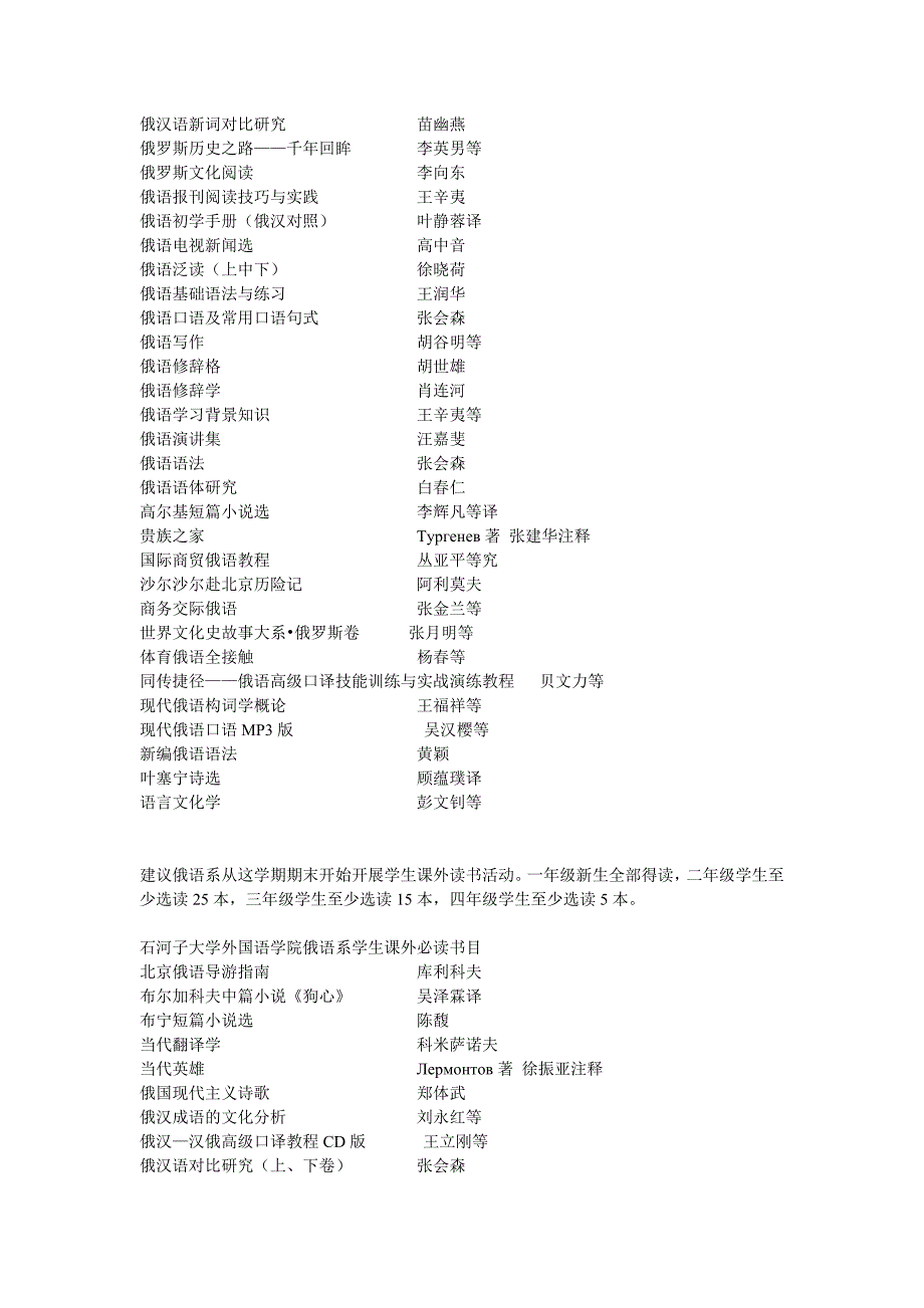俄语专业学生阅读参考书目_第2页