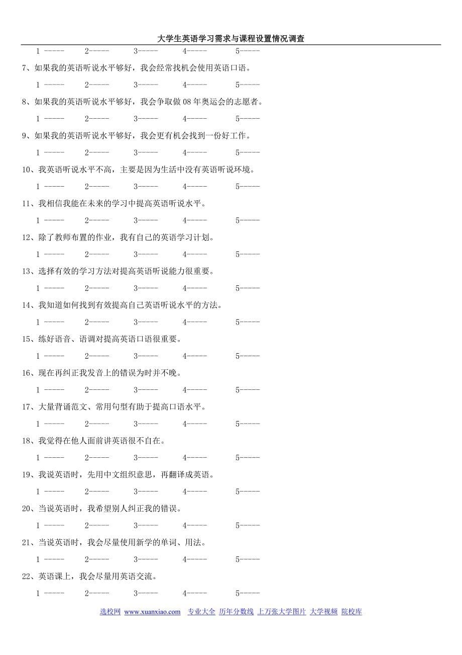 大学生英语学习需求与课程设置情况调查_第5页