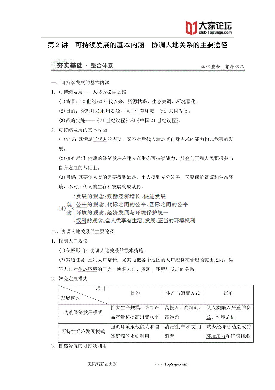 教师必备用书届高地理轮复习必修可持续发展的基本内涵协调人地关系的主要途径_第1页