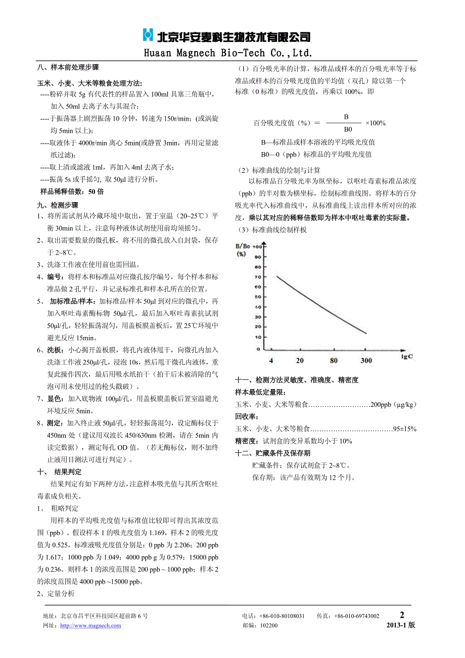 呕吐毒素（don）elisa 快速检测试剂盒说明书_第2页