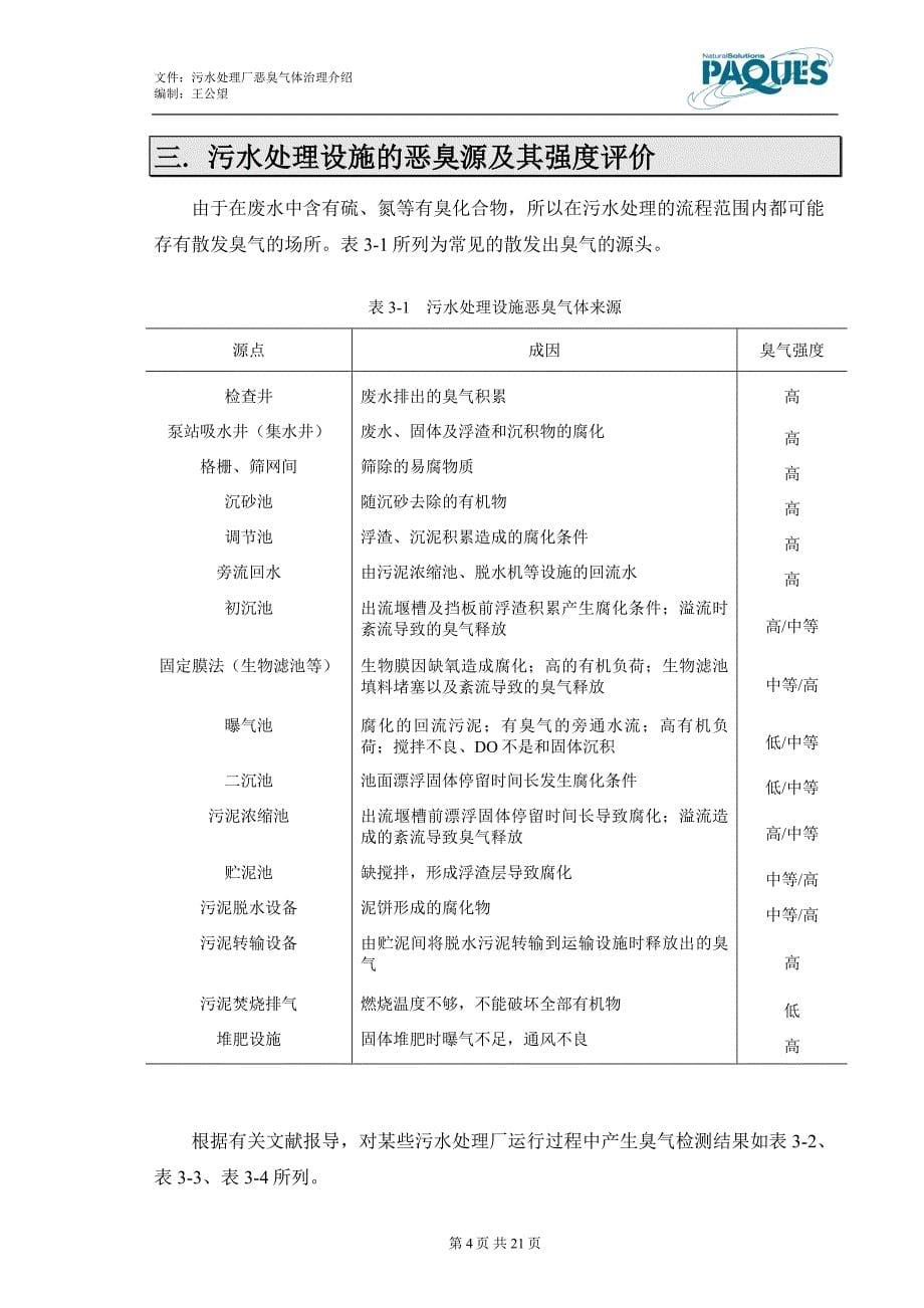 污水处理厂恶臭气体治理介绍_第5页