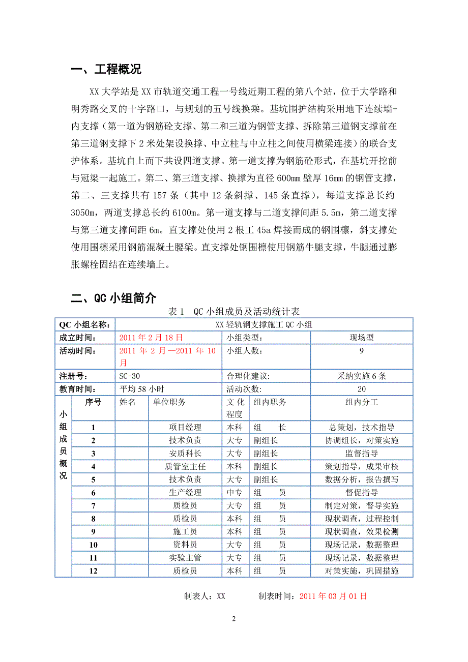 提高轻轨钢支撑施工质量QC成果_第3页