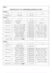 国家体育总局2013年全国街舞教练高级课程培训日程表