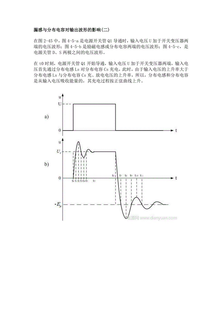 漏感与分布电容对输出波形的影_第1页