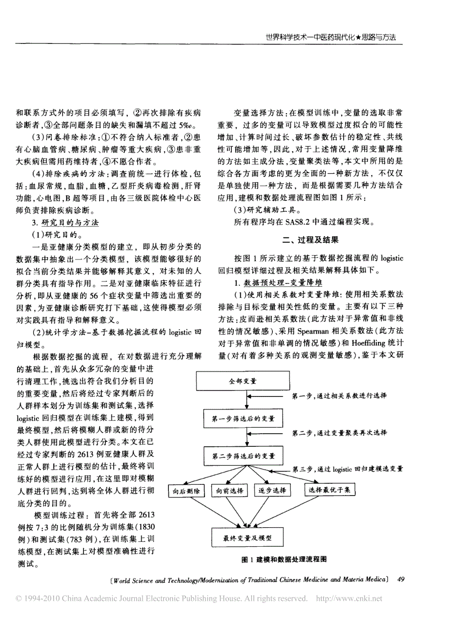 亚健康人群分类及其临床特征分析与评价_基于_省略_据挖掘流程的logistic回归_第2页