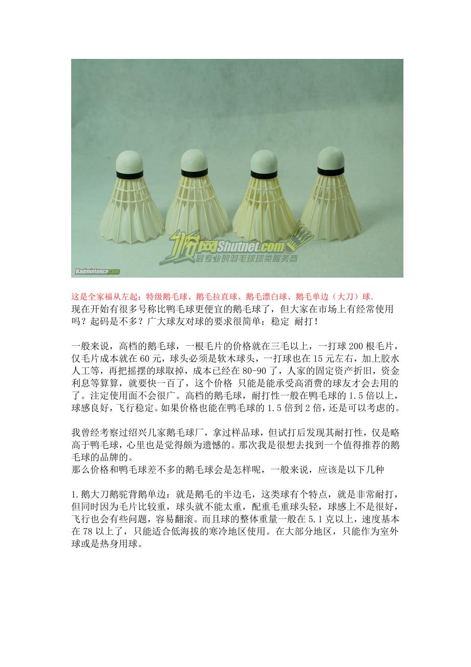 羽毛球各种类识别_第1页