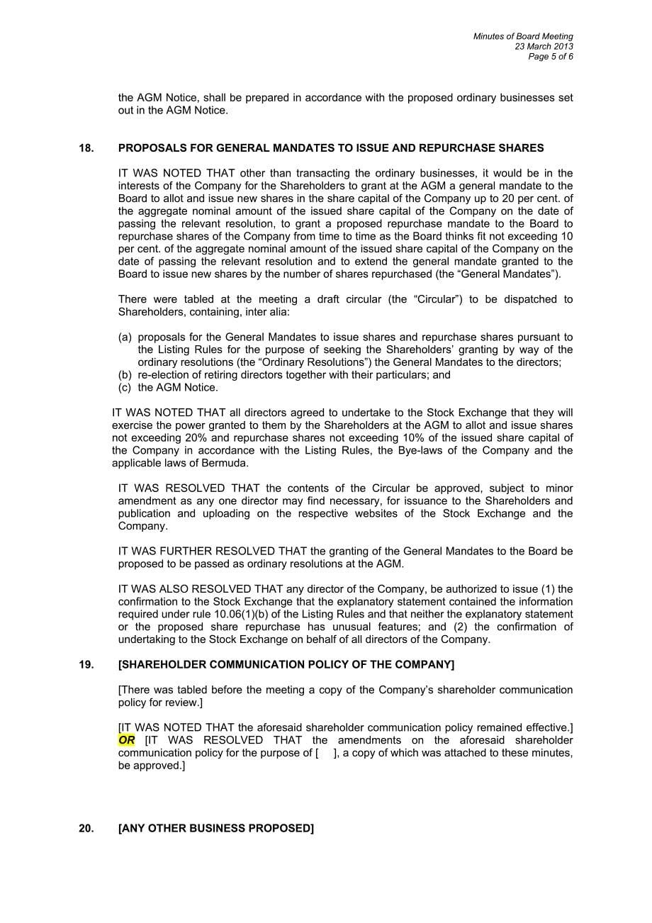 英文董事会会议纪要_第5页