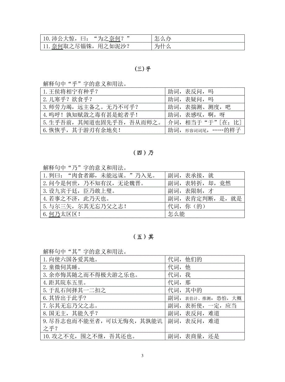 常见虚词练习(答案)_第3页