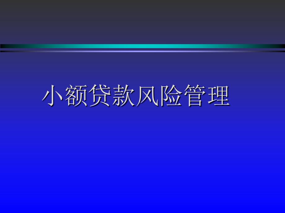 小额贷款风险管理操作实务_第1页