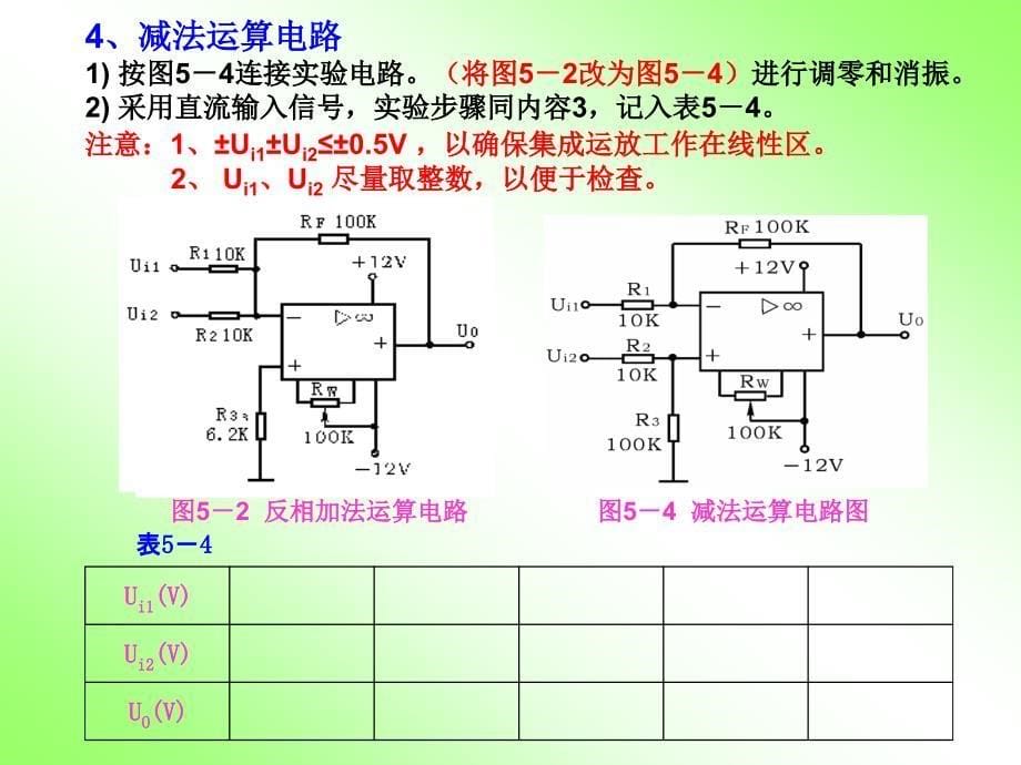 实验五 集成运算放大器的基本应用_第5页