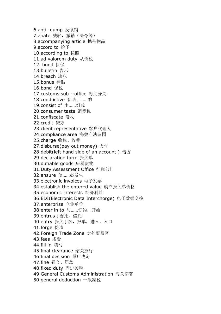 2008年报关员考试常用单词_第5页