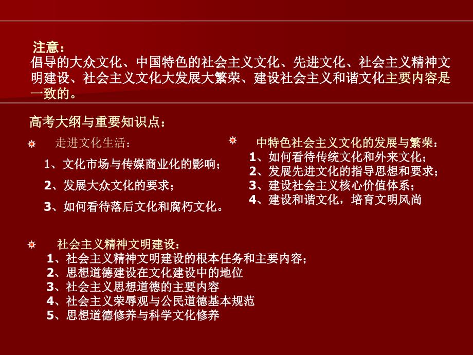 高中文化生活第四单元发展中国特色社会主义文化复习课件_第2页