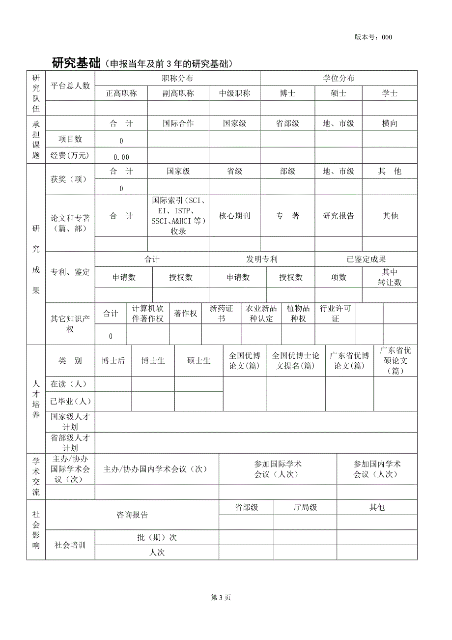 1广东普通高校国家重点培育平台建设申请书_第4页