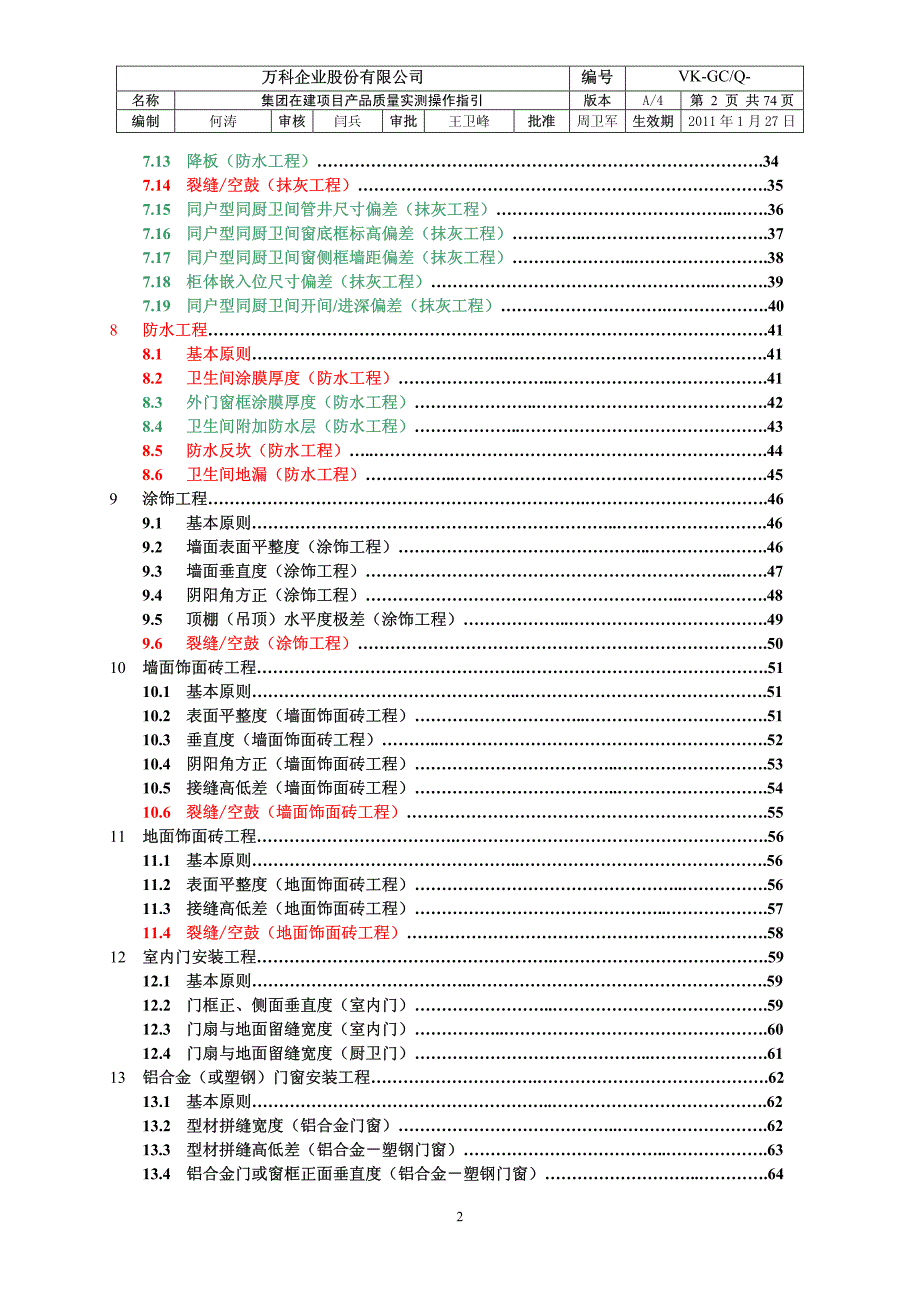 建筑行业飞行检查评定标准(万科)_第2页