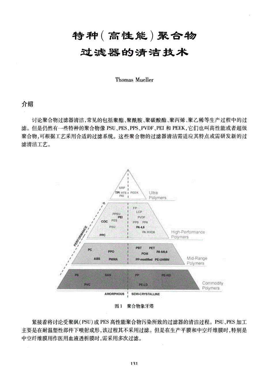 特种高性能聚合物过滤器的清洁技术_第1页