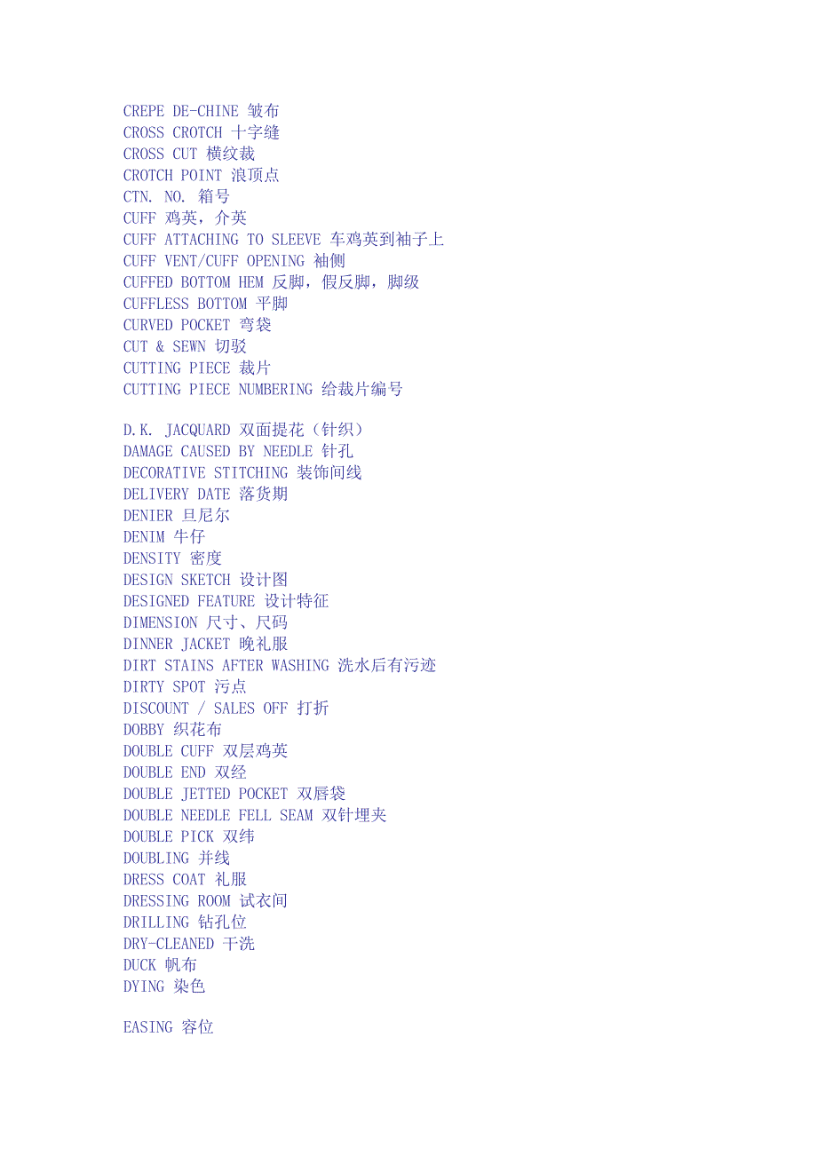 常用服装英语词汇大全1_第4页