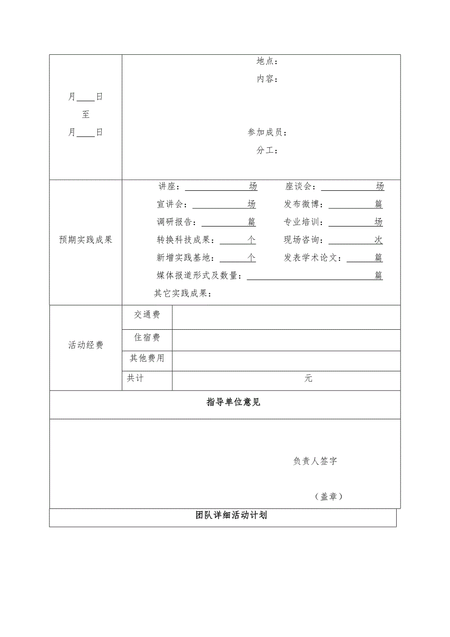 河海大学2015年暑期社会实践队立项登记表_第4页