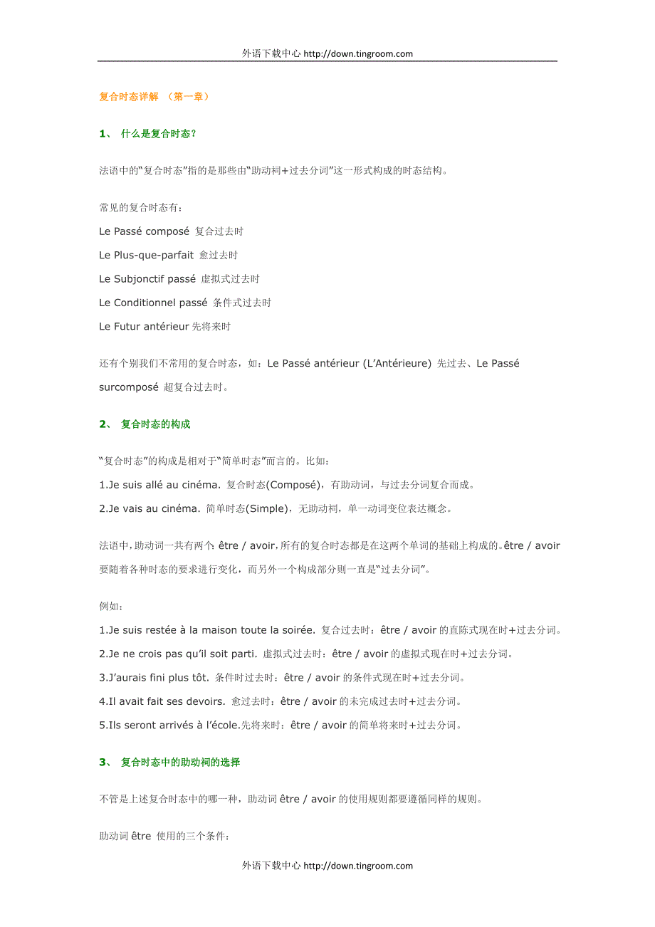 法语复合时态详解_第1页