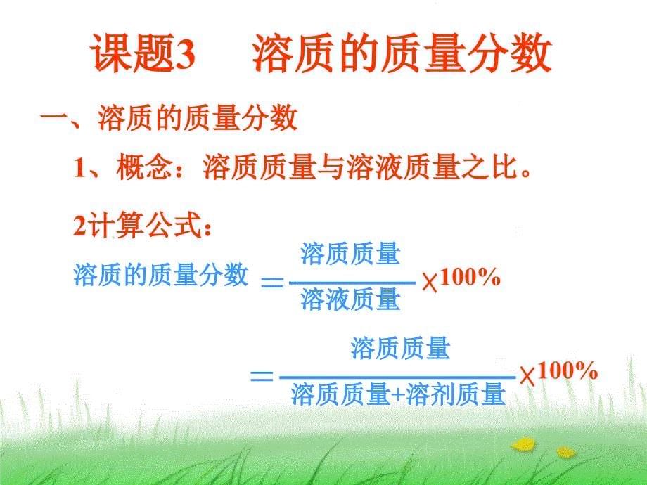 人教版化学九年级下册 第九单元 溶液 课题3 溶质的质量分数 课件 (共37张PPT)_第5页