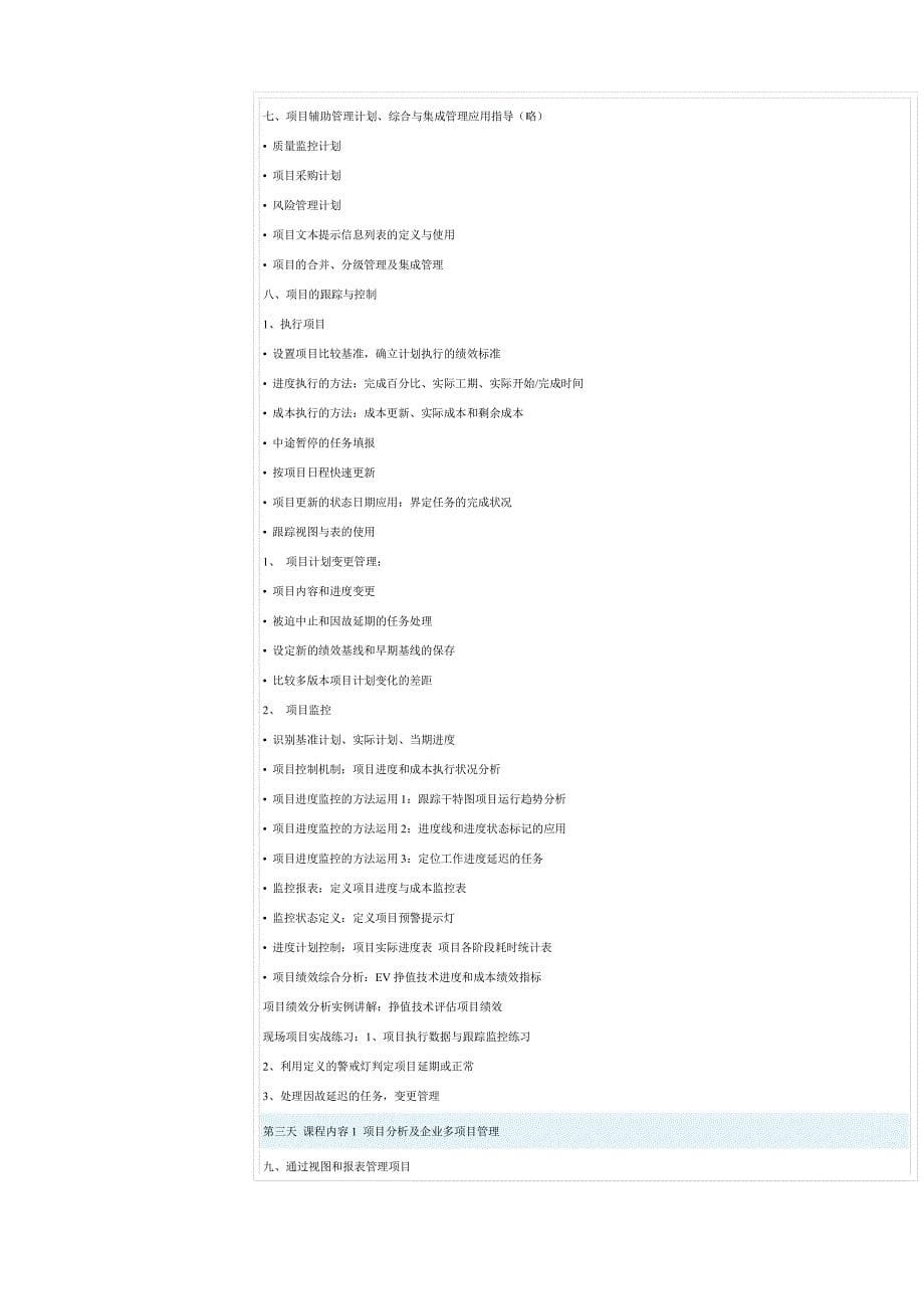 project 项目管理应用培训课程_第5页