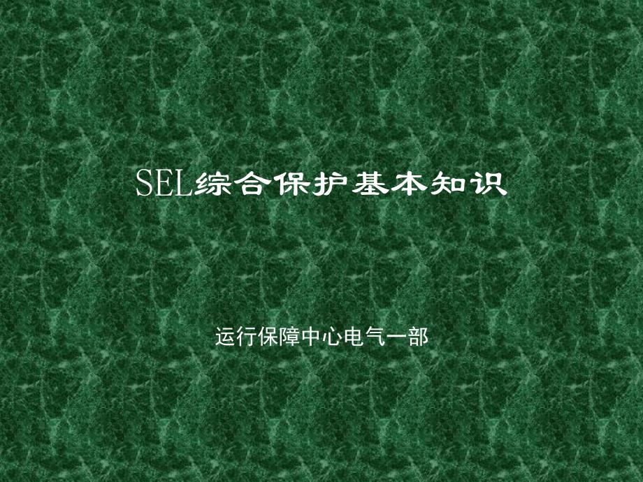 SEL综合保护基本知识_第1页