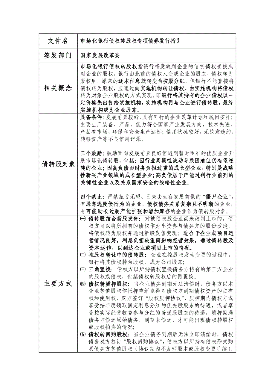 市场化银行债权转股权专项债券发行指引_第1页