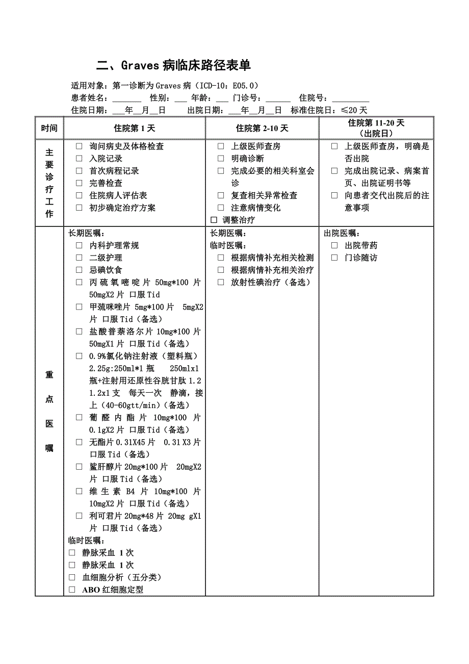 内分泌内科临床路径_第4页