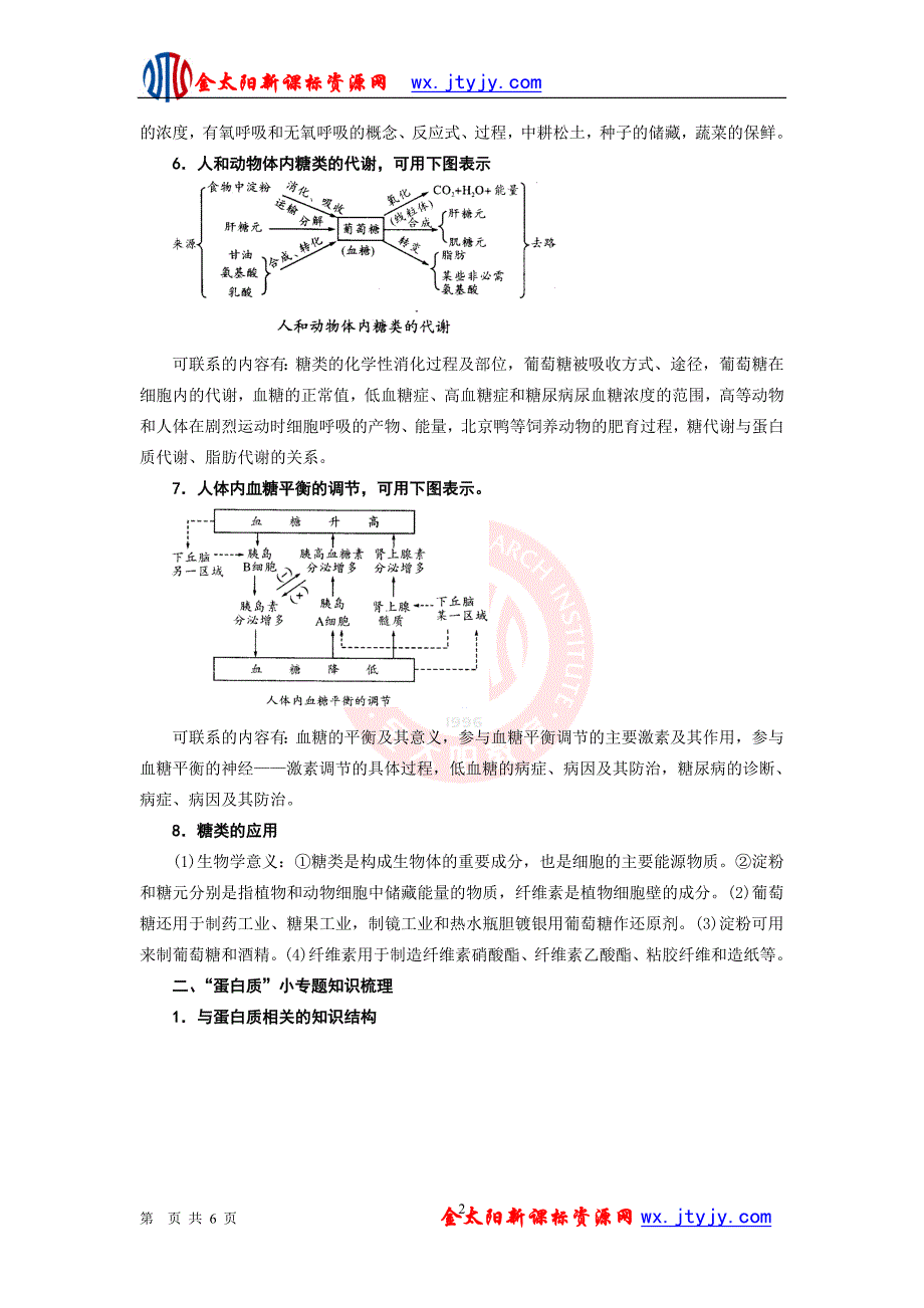 【高三生物专题复习纲要】专题3 人和动物的新陈代谢_第2页