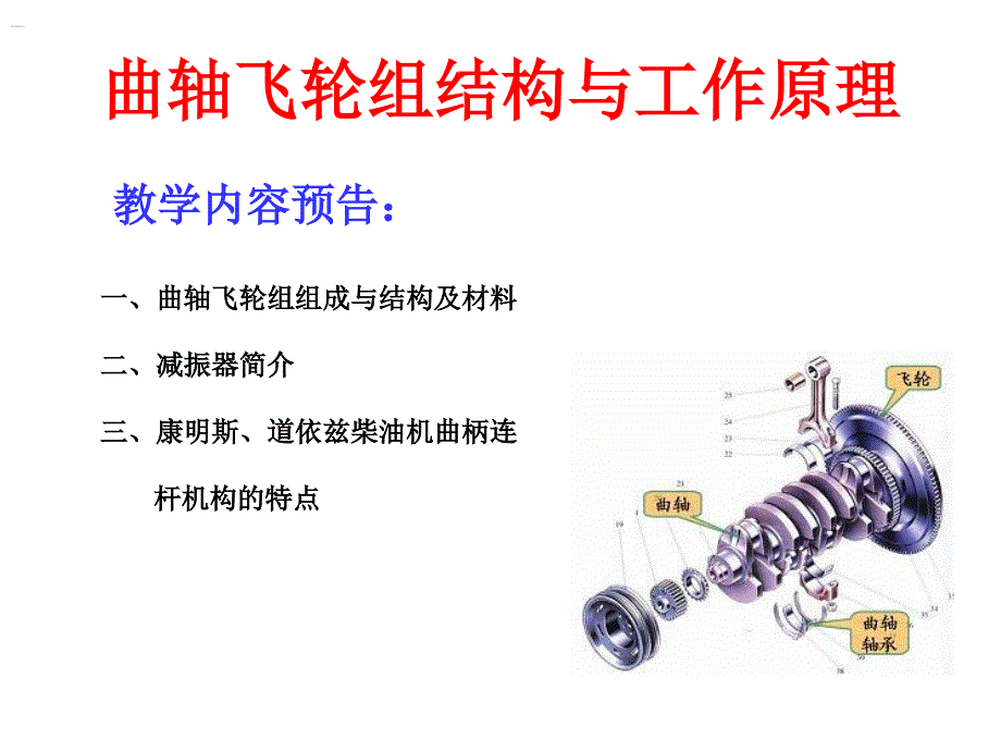 发动机的结构原理之4__曲轴飞轮组结构与工作原理_第1页