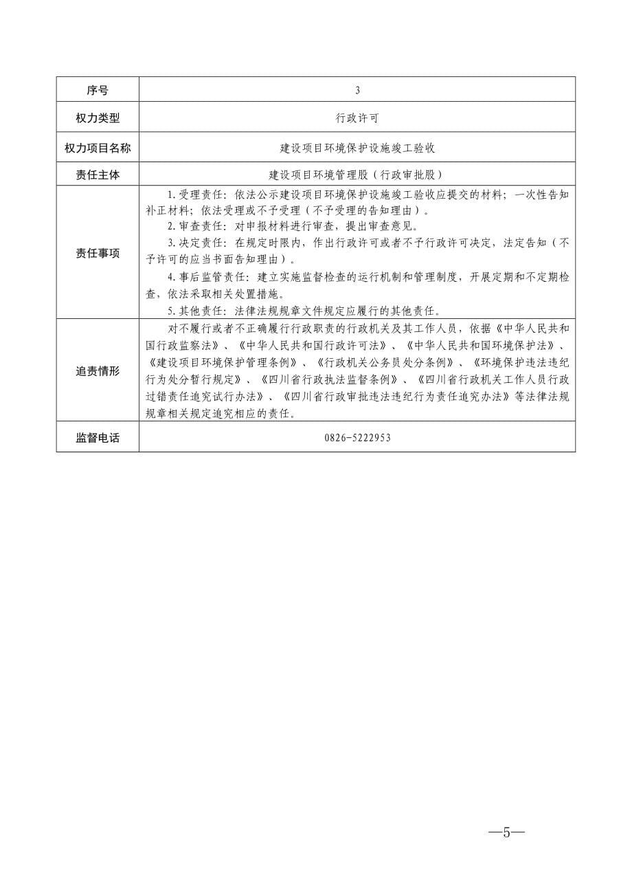 岳池县环境保护局行政权力责任清单_第5页