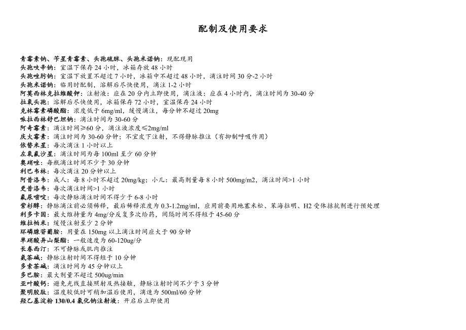 病区药品配制、使用要求_第1页