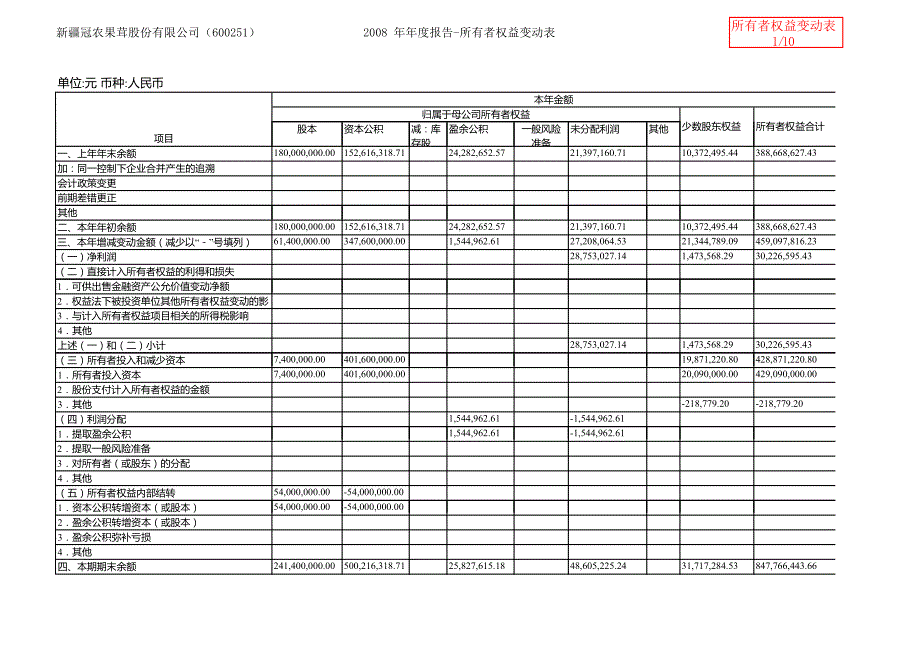 2008--2012年年度报告-所有者权益变动表_第1页