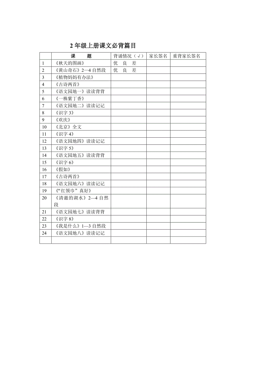 2年级上册课文必背篇目_第2页