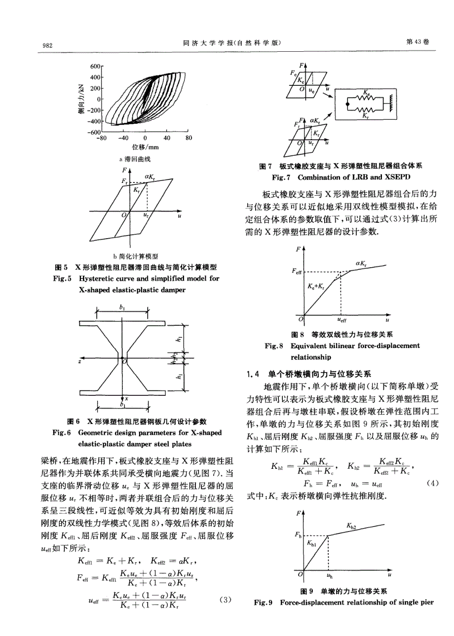 非规则梁桥横向x形弹塑性阻尼器合理参数分析_第3页