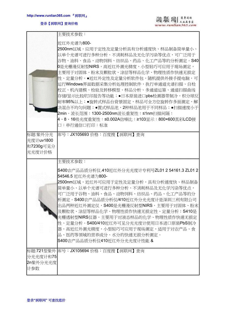 uv紫外分光光度计和72型分光光度计价格_第5页