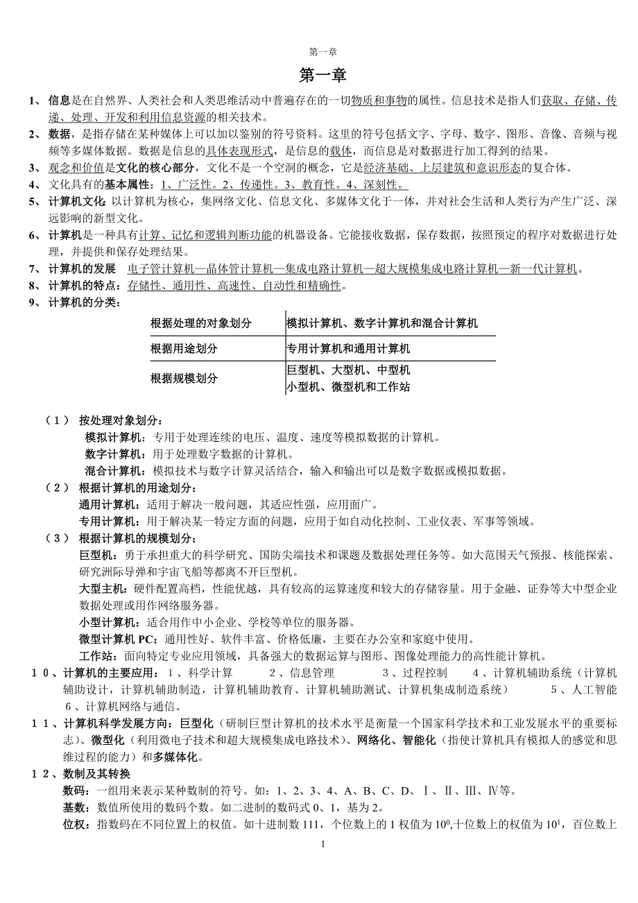 山东专升本公共课计算机92分自我总结必背知识点(我当时_第1页