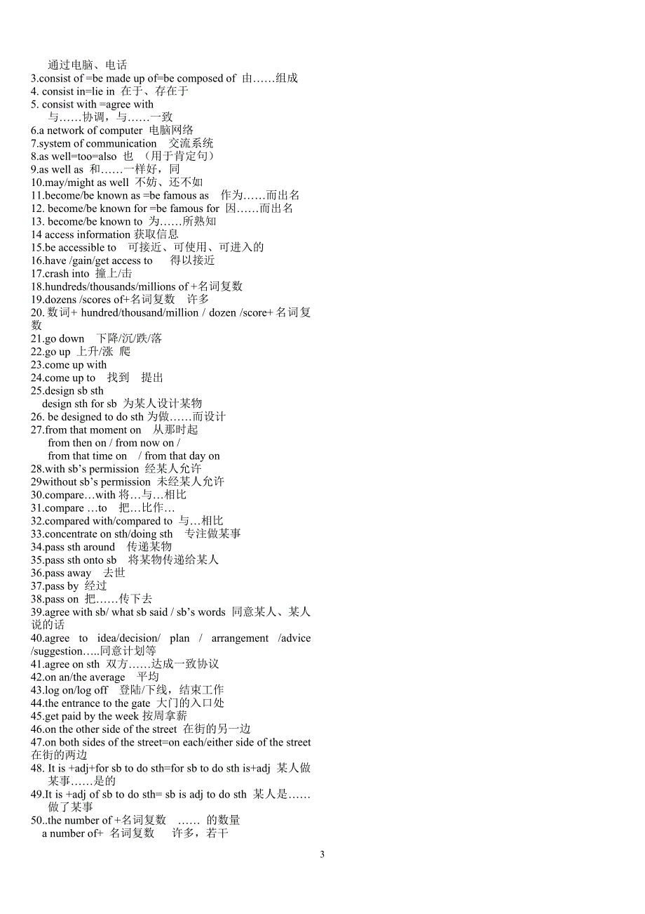 英语重点词组_第3页