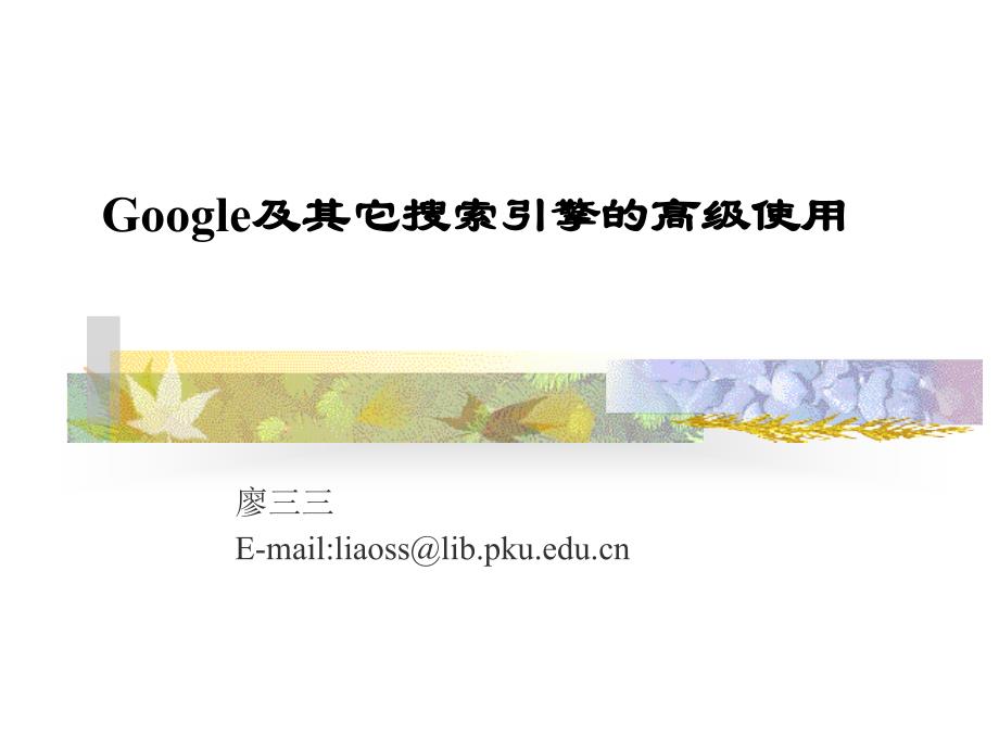 google及其它搜索引擎的高级使用_第1页