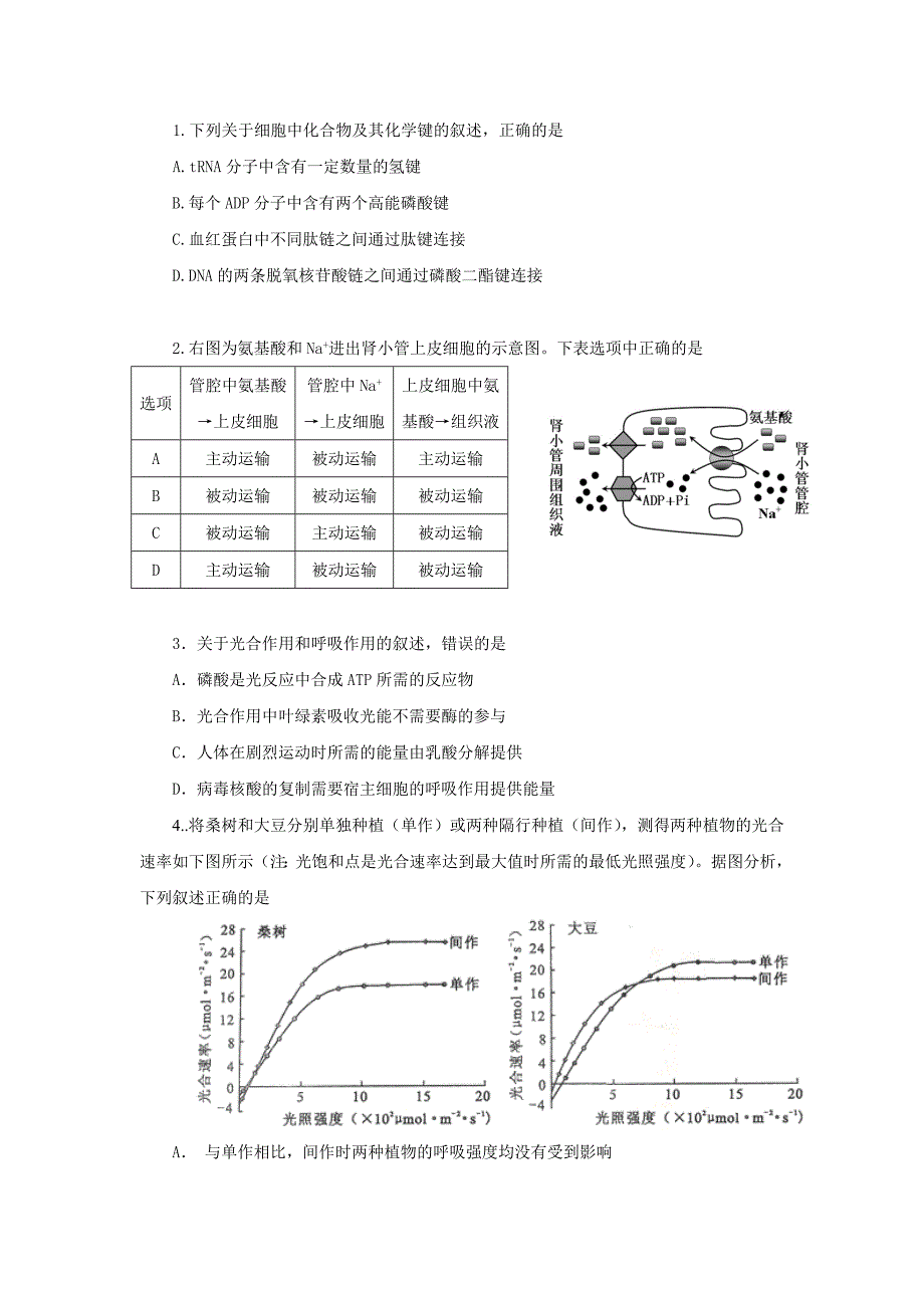 下列关于细胞中化合物及其化学键的叙述,正确的是_第1页