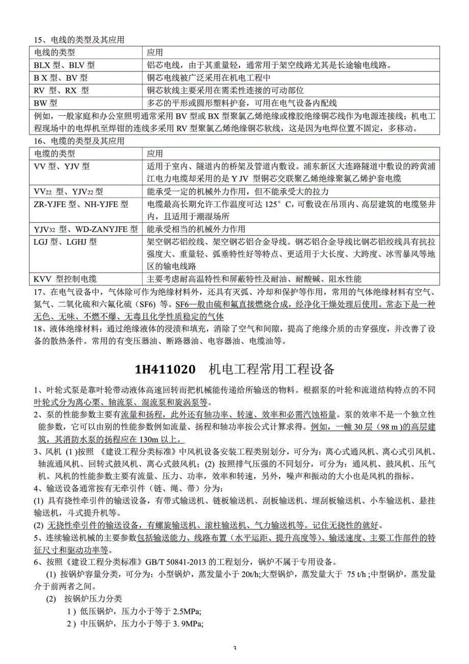 备考2015年一建建造师 机电工程管理与实务 章节重要知..._第2页