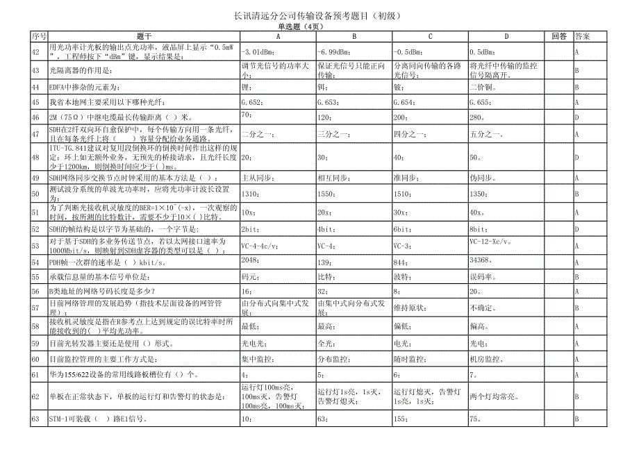 传输模拟试题(初级)_第5页