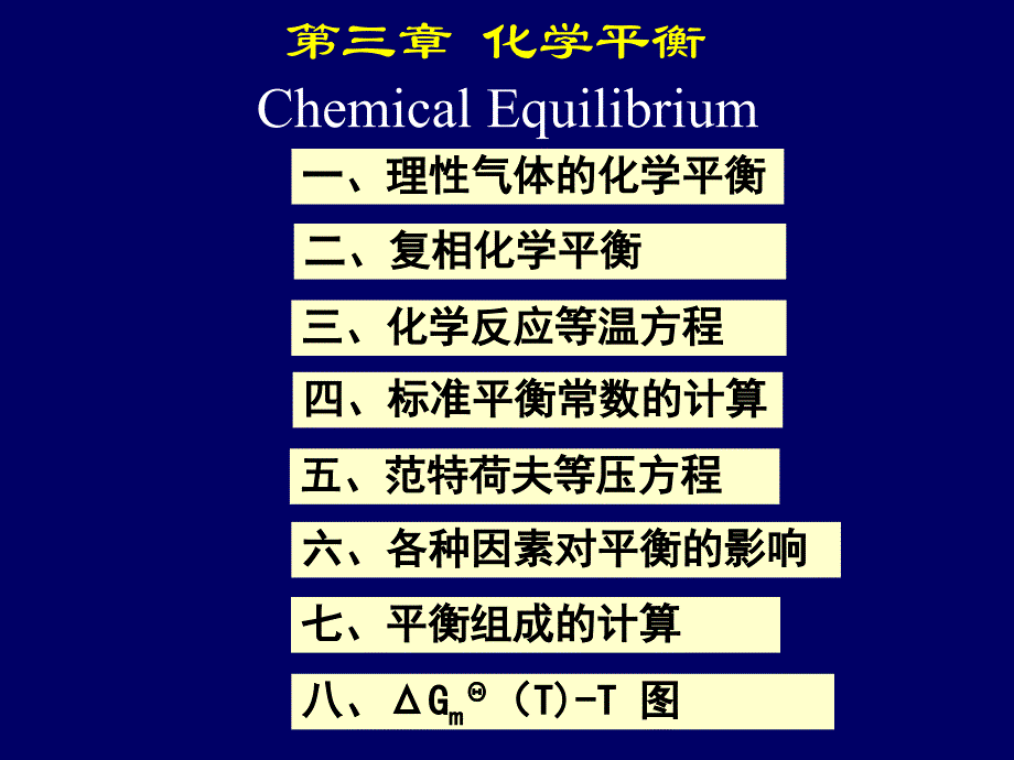 物理化学 3章化学平衡_第1页