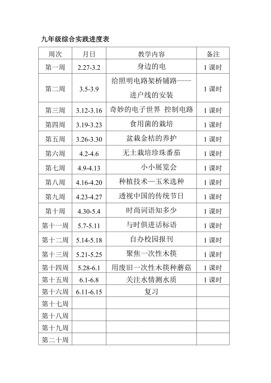 九年级综合实践活动教案_第3页