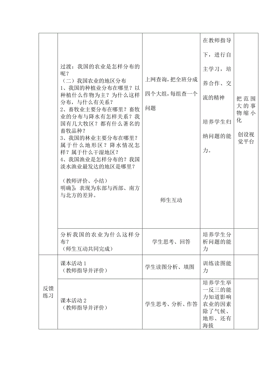 2017春上海教育版地理七下1.3《因地制宜发展农业》word教学设计_第3页