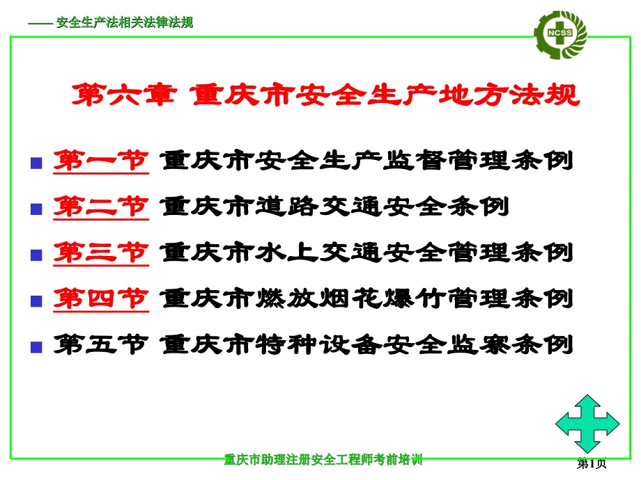 第六章 重庆市安全生产地方法规_第1页